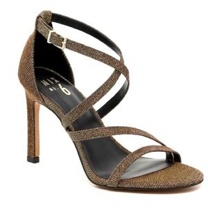 Metallic Glitter Heel Sandals